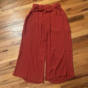 Cotton Candy Wide Leg Pants in Rust